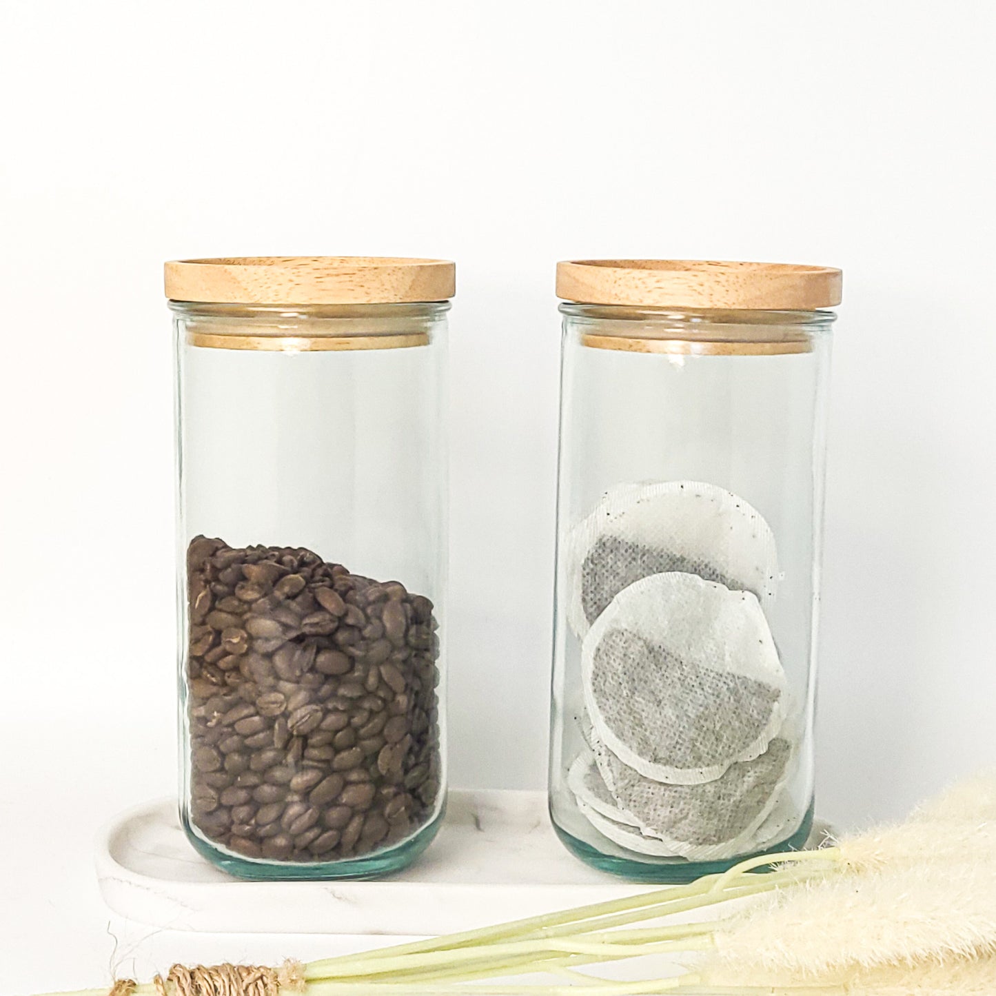 
                  
                    Stackable glass storage jar | 100% recycled glass | 820ml capacity
                  
                