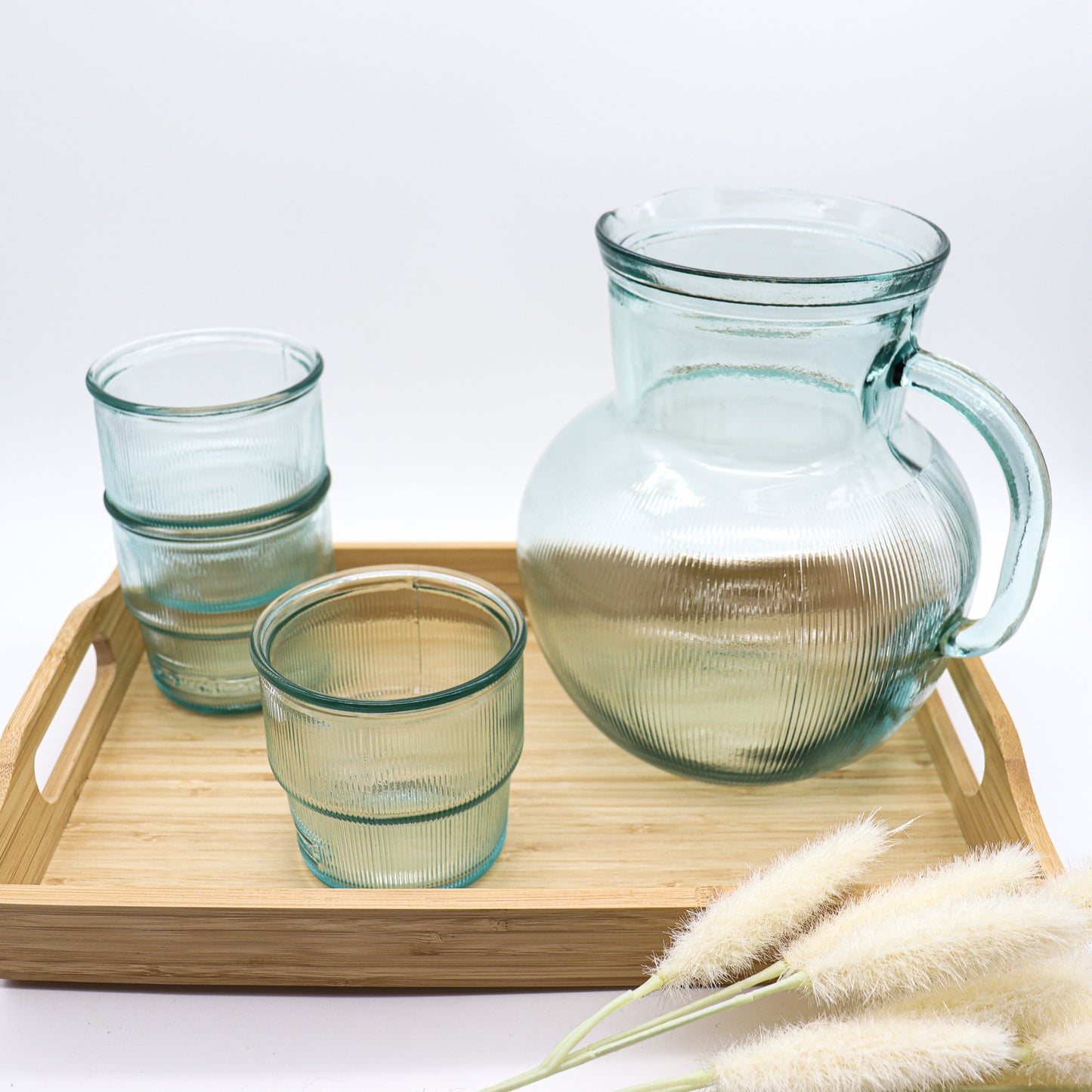 
                  
                    Ribbed glass jug | 100% recycled glass | 2.3 litre
                  
                