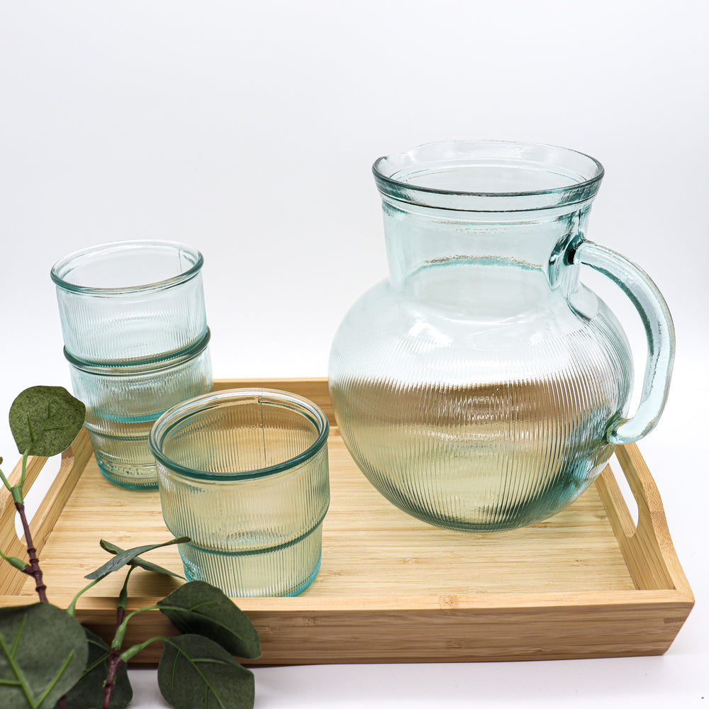 
                  
                    Ribbed glass jug | 100% recycled glass | 2.3 litre
                  
                