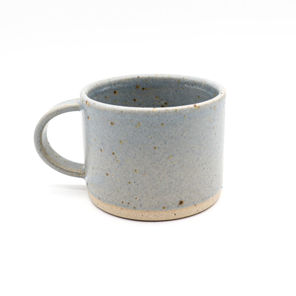 DOR & TAN | Short Handmade mug -  LINEN BLUE & SPECKLED