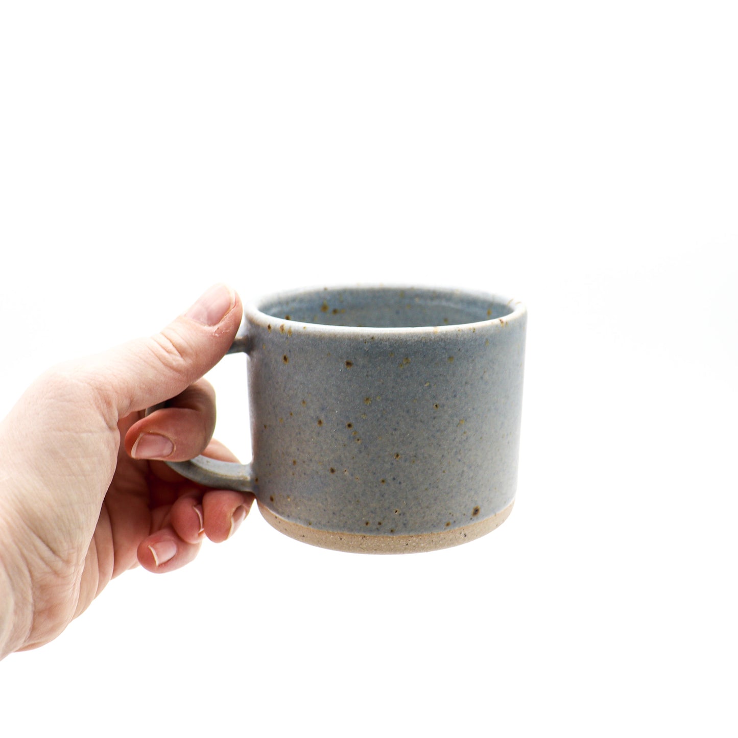 
                  
                    DOR & TAN | Short Handmade mug -  LINEN BLUE & SPECKLED
                  
                