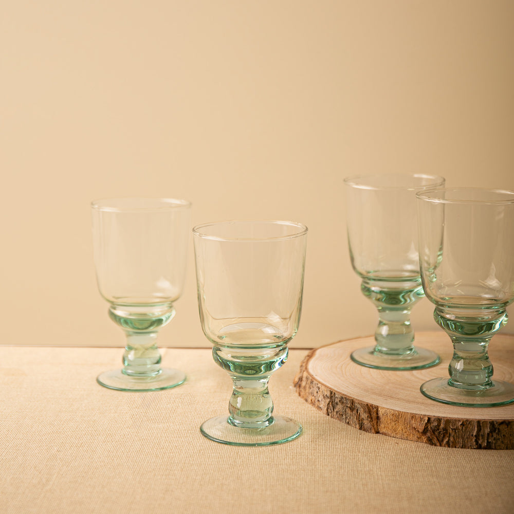 Large Goblet Wine glasses (Set of 4)| 100% recycled glass | Goblet wine glasses