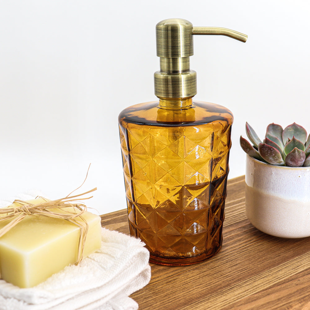 
                  
                    Recycled glass soap dispenser - vintage yellow
                  
                