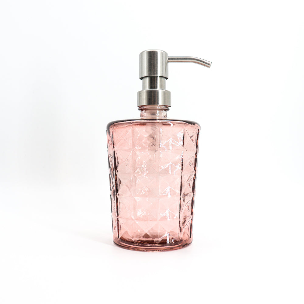 
                  
                    Recycled glass soap dispenser - pink - silver pump
                  
                