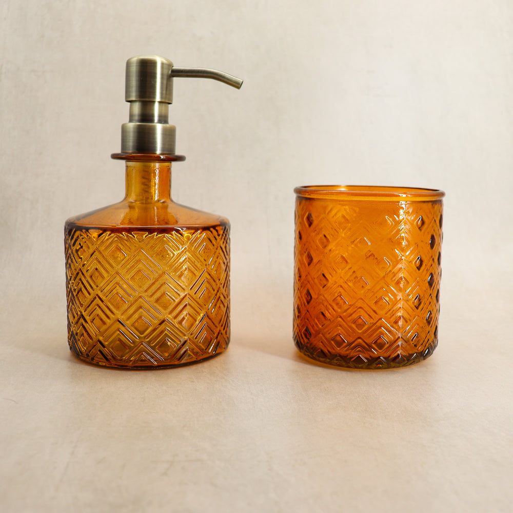 
                  
                    Recycled glass soap dispenser and tumbler set - yellow
                  
                